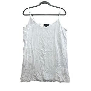 J.Crew Cami Tank Top Womens Large White V-Neck Spaghetti Strap Viscose